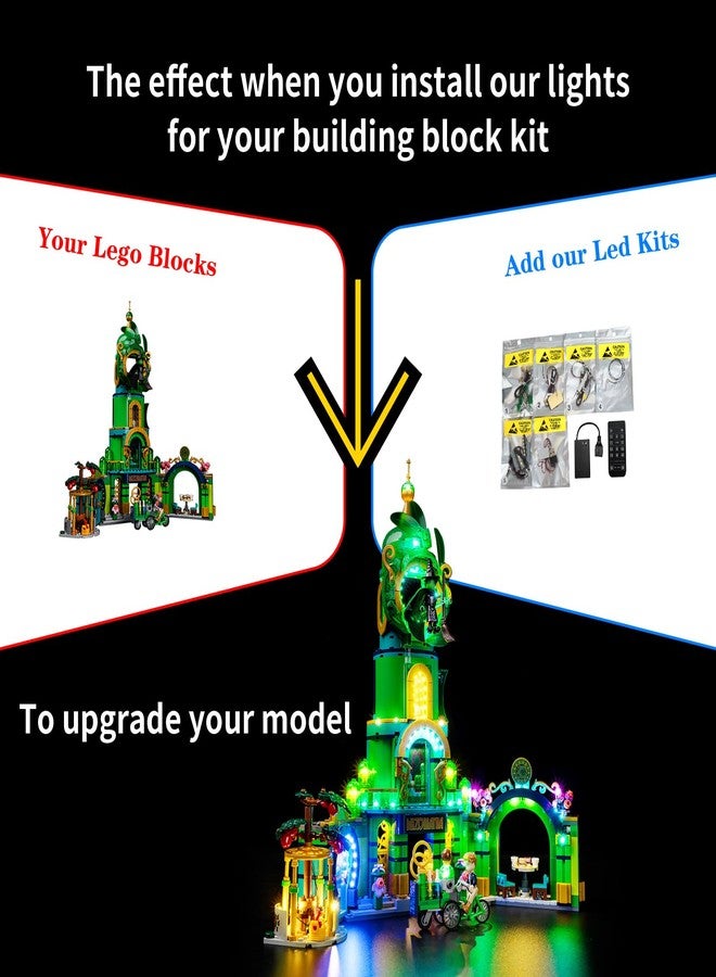 Kyglaring طقم إضاءة LED من Kyglaring متوافق مع مكعبات بناء Lego Welcome to Emerald City 75684، دليل تعليمات إضاءة مطور، أضواء فقط (النموذج غير متضمن)، إصدار كلاسيكي. - Image 3